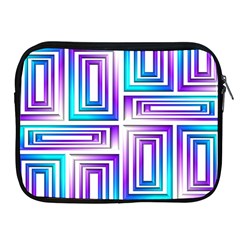 Geometric 3d Metallic Aqua Purple Apple Ipad 2/3/4 Zipper Cases