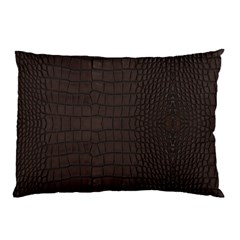 Gator Brown Leather Print Pillow Case