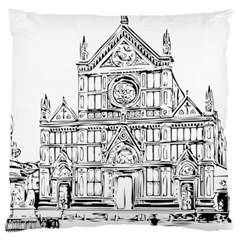 Line Art Architecture Church Italy Large Cushion Case (one Side)