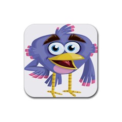 Bird Violet Beak Feather Fun Rubber Coaster (square) 
