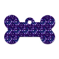 Hearts Butterflies Blue Dog Tag Bone (one Side)