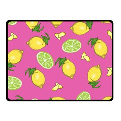 Lemons And Limes Pink Fleece Blanket (small)