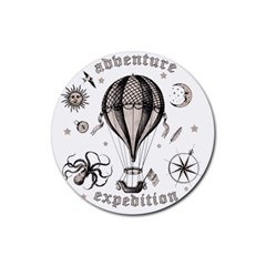 Vintage Adventure Expedition Rubber Coaster (round) 