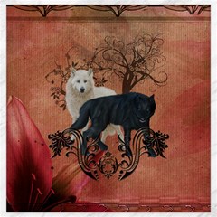 Awesome Black And White Wolf Canvas 20  X 20 