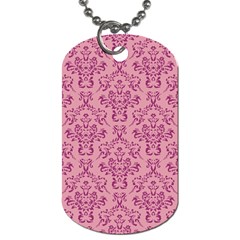Victorian Pink Ornamental Dog Tag (one Side)