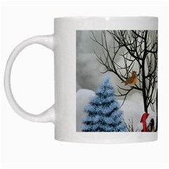 Christmas, Cute Bird With Horse White Mugs