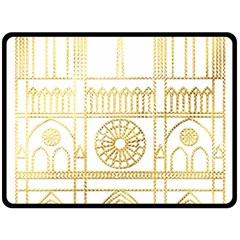 Gold Foil Notre Dame Church Paris Fleece Blanket (large) 