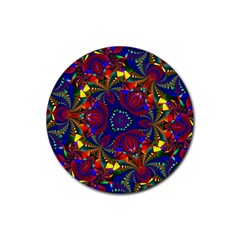 Kaleidoscope Pattern Ornament Rubber Coaster (round) 