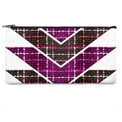 Fabric Tweed Purple Brown Pink Pencil Cases