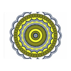 Mandala Pattern Round Ethnic Double Sided Flano Blanket (mini) 