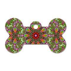 Fractal Image  Background Dog Tag Bone (one Side)