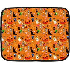 Halloween Treats Pattern Orange Fleece Blanket (mini)