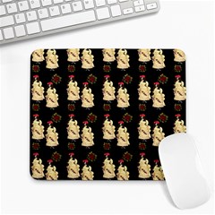Victorian Skeleton Black Large Mousepads