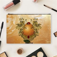Wonderful Easter Egg With Flowers And Snail Cosmetic Bag (large)
