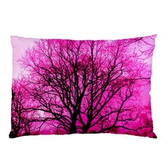Pink Silhouette Tree Pillow Case