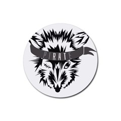 Pirate Rat Animal Pet Danger Rubber Coaster (round) 
