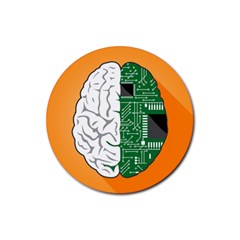 Technology Brain Digital Creative Rubber Coaster (round) 