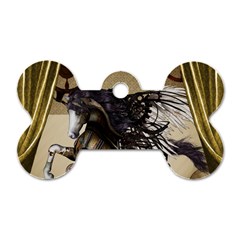 Awesome Steampunk Unicorn With Wings Dog Tag Bone (one Side)