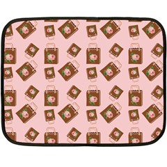 Shopping Bag Pattern Pink Fleece Blanket (mini)