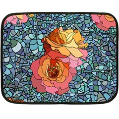 Pattern Rose Yellow Background Fleece Blanket (mini)