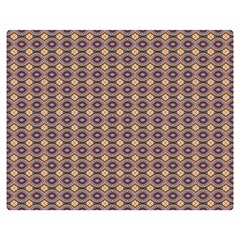Ornate Oval Pattern Brown Blue Double Sided Flano Blanket (medium) 