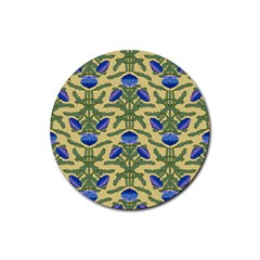 Pattern Thistle Structure Texture Rubber Coaster (round) 