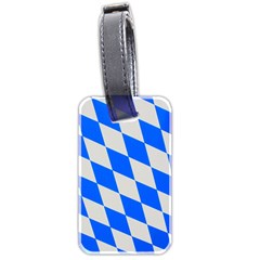 Pattern Geometric Wallpaper White Blue Luggage Tag (two Sides)