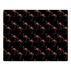 Flamingo Pattern Black Double Sided Flano Blanket (large) 
