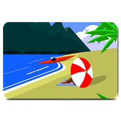 Beach Summer Sea Ocean Water Sand Large Doormat 