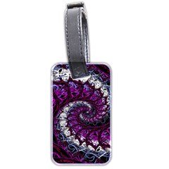 Fractal Background Swirl Art Skull Luggage Tag (two Sides)