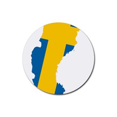 Sweden Country Europe Flag Borders Rubber Coaster (round) 
