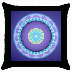 Mandala Circles Meditation Throw Pillow Case (black)