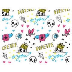 Emo Teens Doodle Seamless Double Sided Flano Blanket (medium) 
