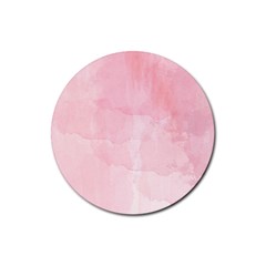 Pink Blurry Pastel Watercolour Ombre Rubber Coaster (round) 