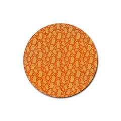 Halloween Background Rubber Coaster (round) 