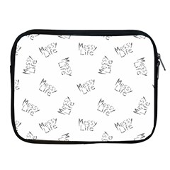 Messy Life Phrase Motif Typographic Pattern Apple Ipad 2/3/4 Zipper Cases