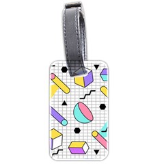Tridimensional-pastel-shapes-background-memphis-style Luggage Tag (two Sides)