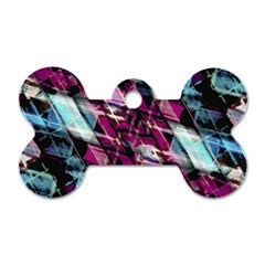 Matrix Grunge Print Dog Tag Bone (one Side)