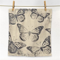 Vintage Ink Stamp On Paper Monarch Butterfly Face Towel