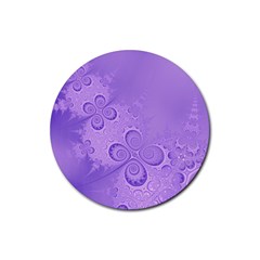 Purple Intricate Swirls Pattern Rubber Coaster (round) 