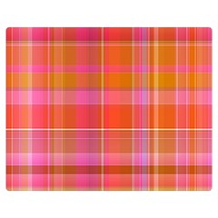 Pink Orange Madras Plaid Double Sided Flano Blanket (medium) 