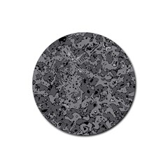 Comic Book Camouflage Rubber Coaster (round)