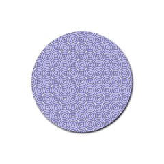 Royal Purple Grey And White Truchet Pattern Rubber Coaster (round) 