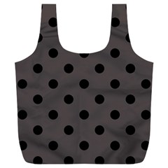 Large Black Polka Dots On Ash Grey - Full Print Recycle Bag (xxxl)