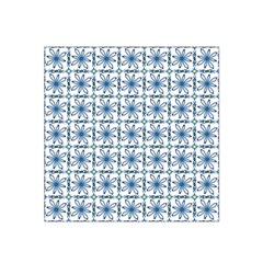 Azulejo Style Blue Tiles Satin Bandana Scarf
