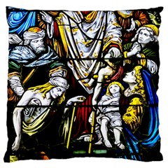 Christian Window Glass Art Print Large Cushion Case (one Side)