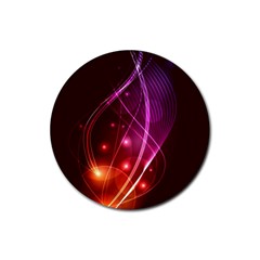 Colorful Arcs In Neon Light, Modern Graphic Art Rubber Coaster (round) 