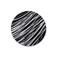 Galaxy Motion Black And White Print Rubber Coaster (round) 