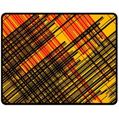 Root Humanity Orange Yellow And Black Fleece Blanket (medium) 