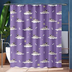 Cheerful Pugs Lie In The Clouds Shower Curtain 60  X 72  (medium) 